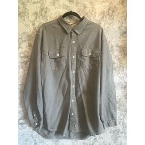 Tommy Bahama Relax Men's XL Gray‎ Flannel Button-Up Shirt Long Sleeve